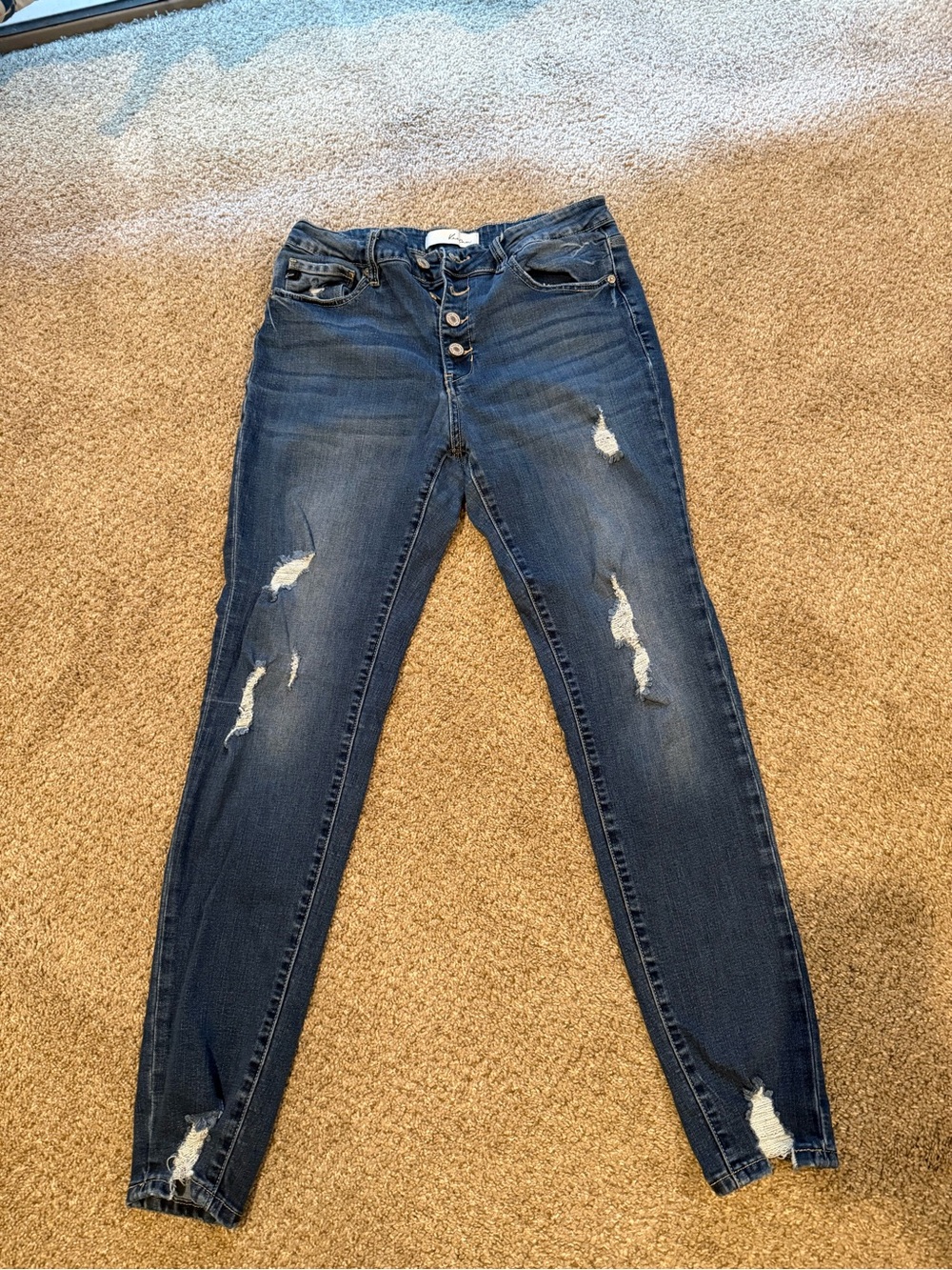 KanCan Dark Blue Distressed Skinny Jeans